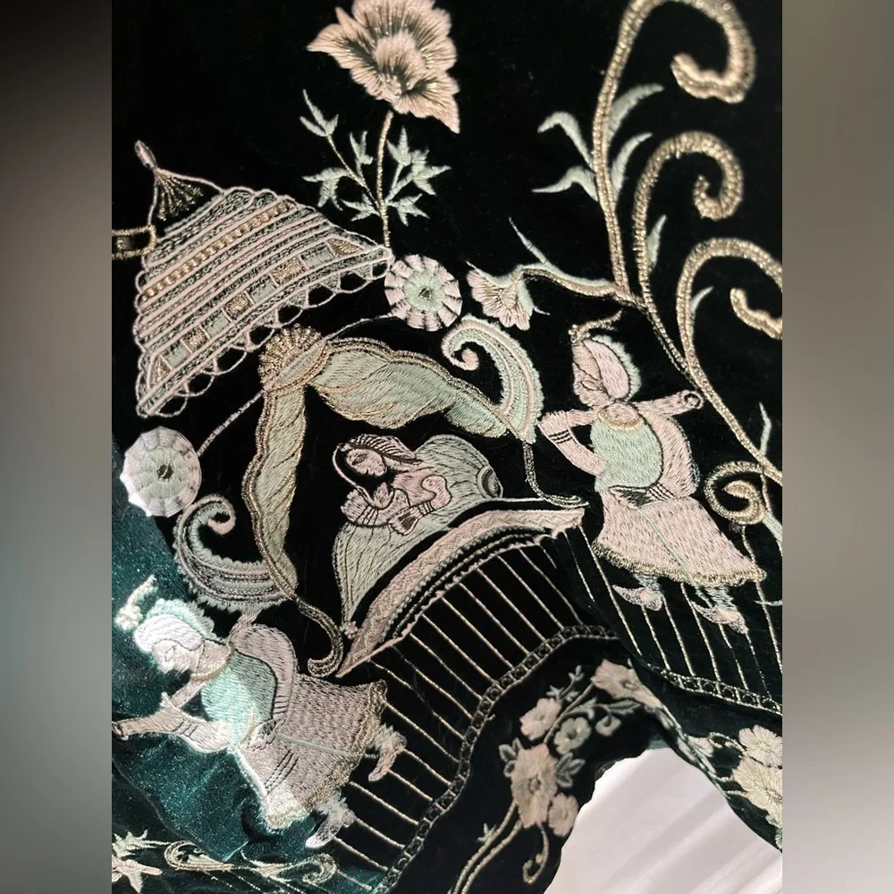 Hand Embroidered Velvet Jacket - Picture 5 of 5